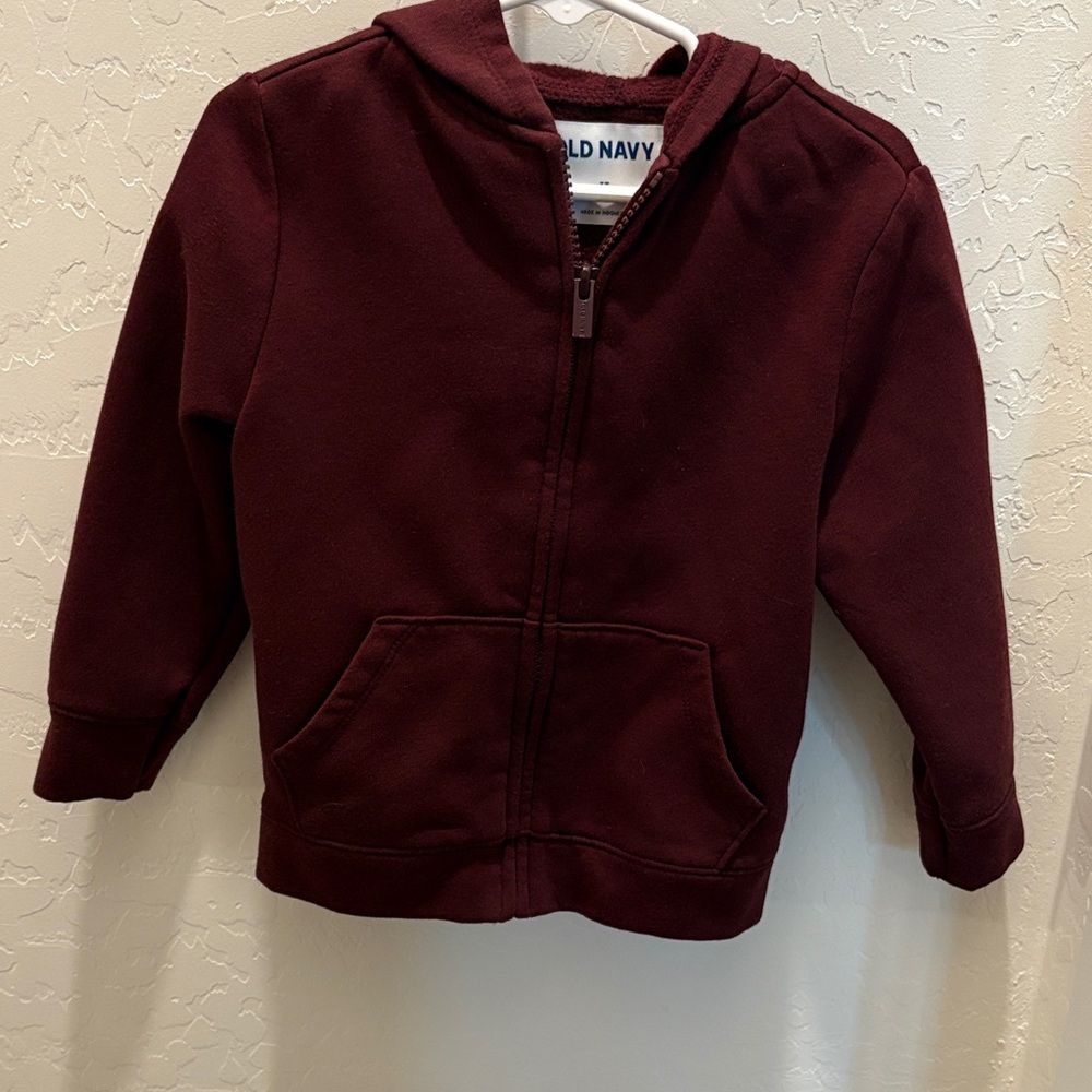 Old Navy Kids Burgundy Zip-Up Hoodie
